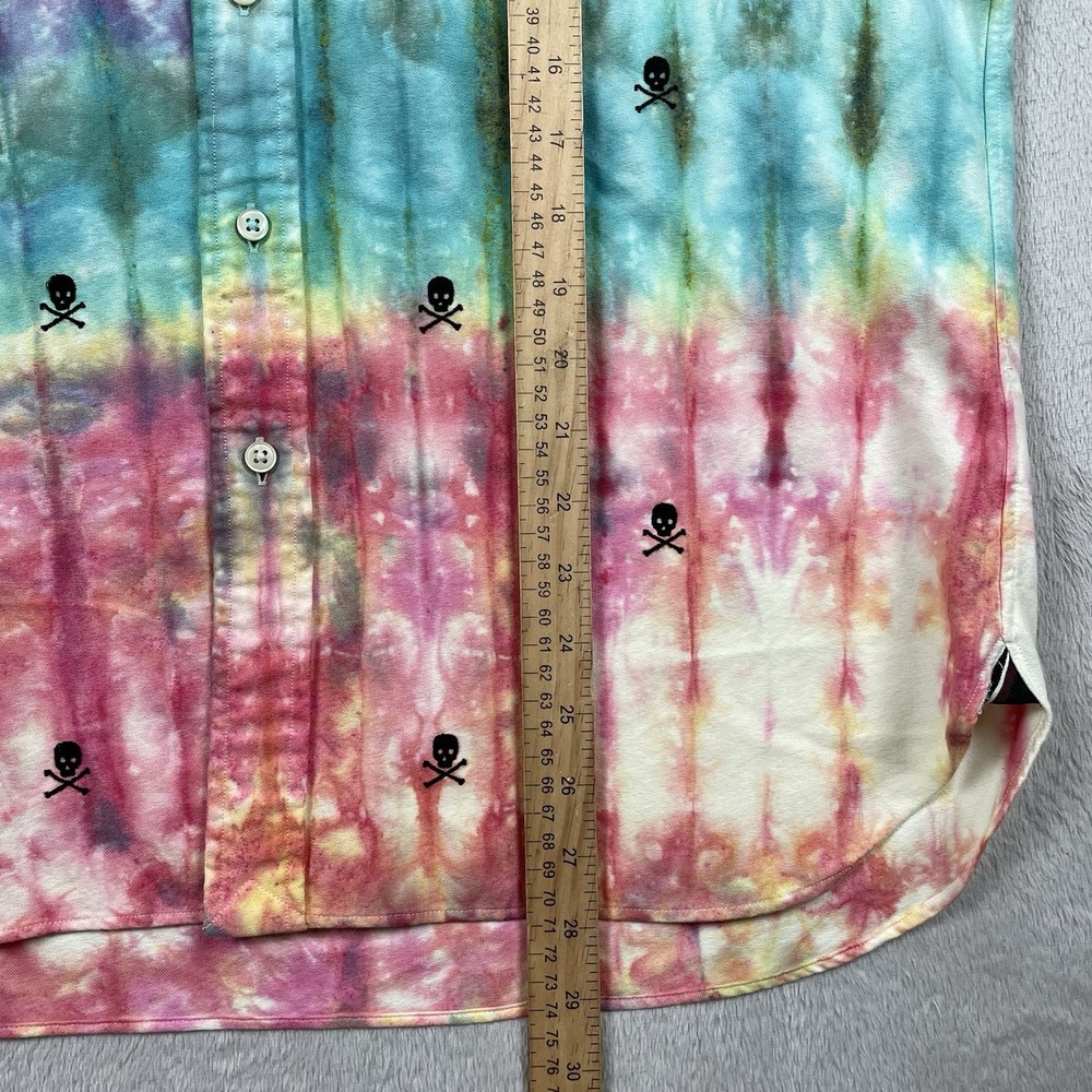 Ralph Lauren Shirt Mens Medium Skull Tie Dye RLPC Short Sleeve Button Down - Picture 7 of 12